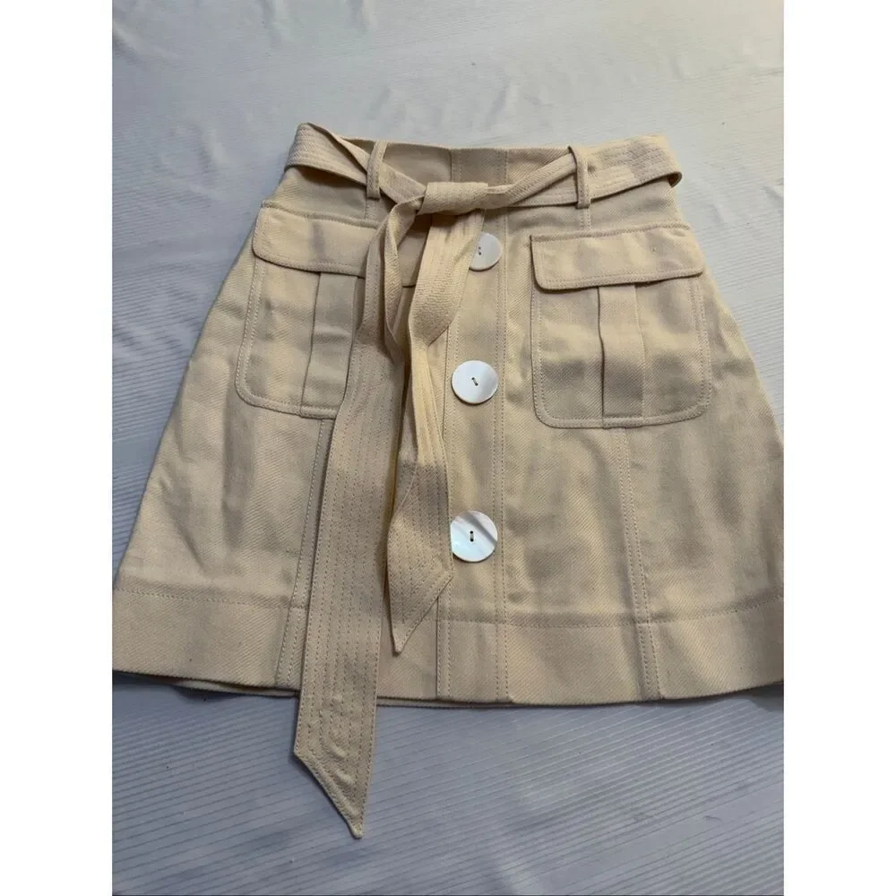 Kate Spade Linen Blend Button Skirt Size 0